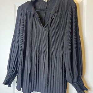Max Studio Black Pleated Blouse